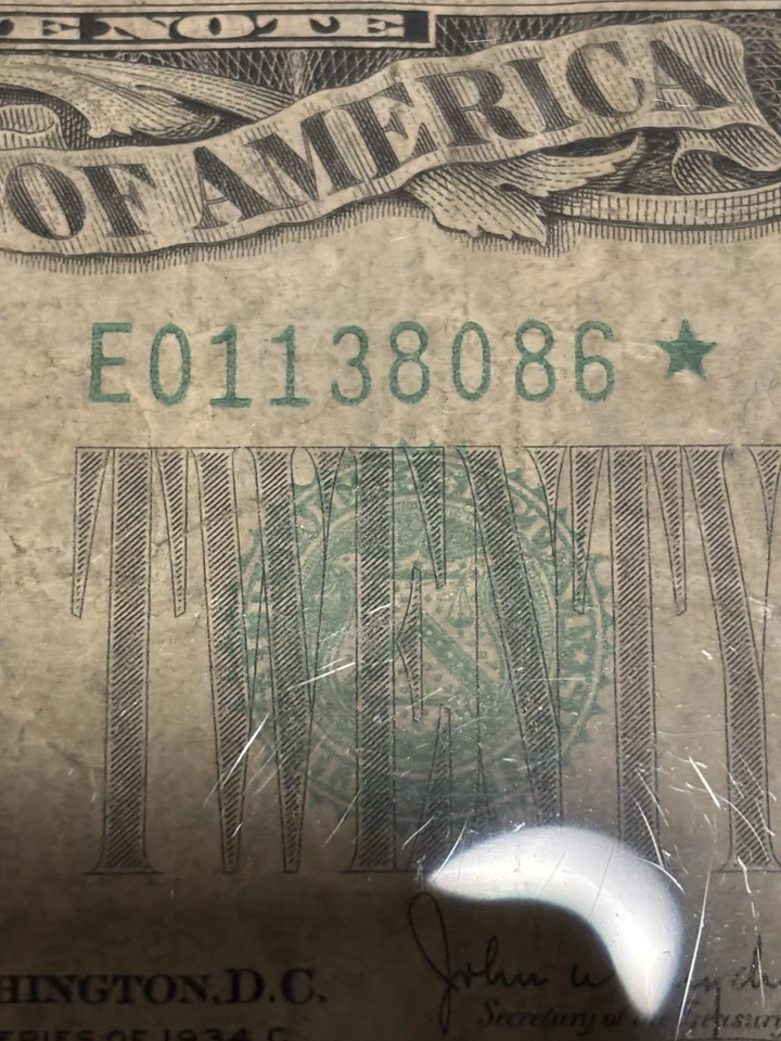 SCARCE 1934-C $20 Richmond (STAR NOTE) New Back Fr. 2057-Enb* Legacy VF-20 - Image 3 of 3