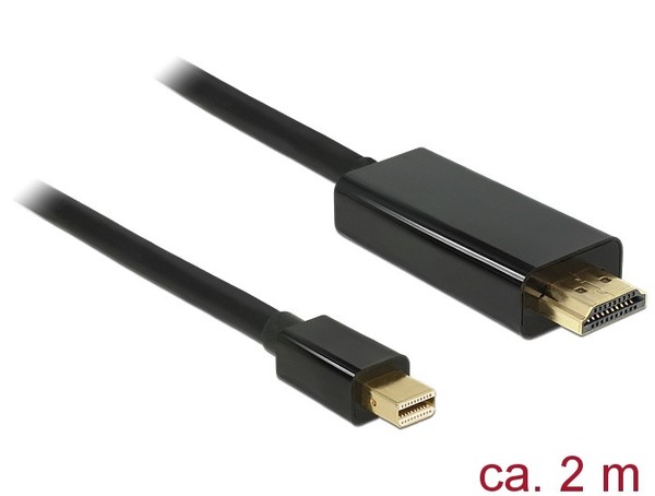 Delock Kabel Mini Displayport 1.1 Stecker > HDMI-A Stecker 2 M Schwarz-image