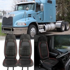 2x Semi Truck Seat Covers Massage Cooling Heavy Duty Interior For Mack Pinnacle