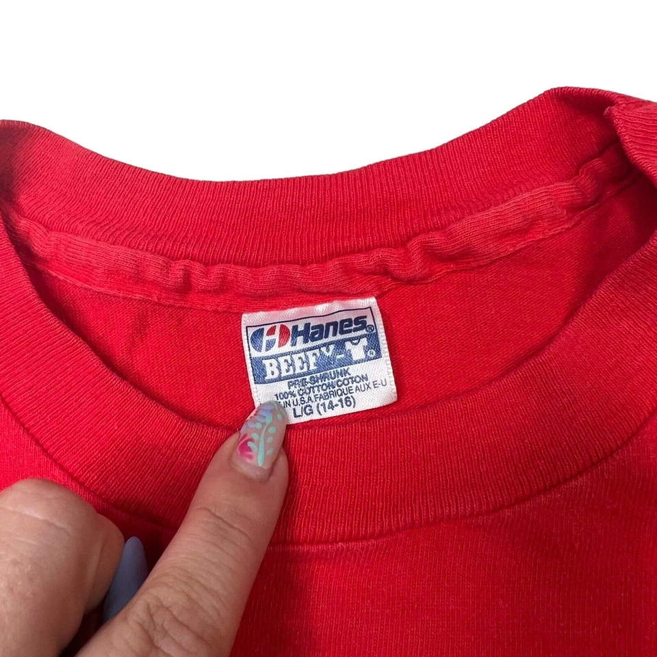 Camiseta Disney Vintage Años 90 101 Dálmatas Gráfico Hanes Roja Juvenil L 14/16 Foto 4 de 4