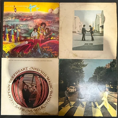 Pop Rock x 8 Vinyl Record LP Job Lot Hendrix Beatles Pink Floyd Bowie Led Zep