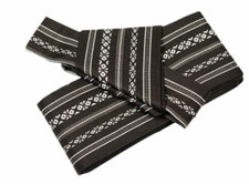 Japanese Traditional KAKU OBI Kimono Belt One Touch Easy Brown White JAPAN