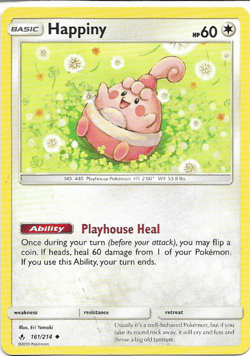 Happiny 161/214 Uncommon Unbroken Bonds Pokemon Near Mint