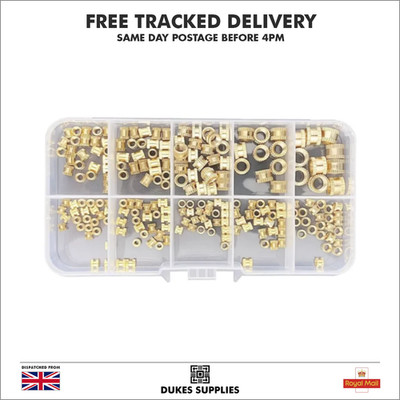 220 Teile Messing Heizeinsatz Muttern Kits Heat Set M2 M2,5 M3 M4 M5 M6 Gewindeeinsätze