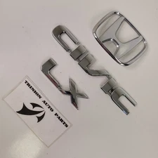 2001-2005 Honda Civic LX Rear Trunk Emblem Set Badge Logo Nameplate Chrome OEM