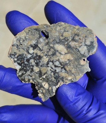 Adrar 013 Lunar Meteorite Slice 15.170g Pristine Natural Hole COA