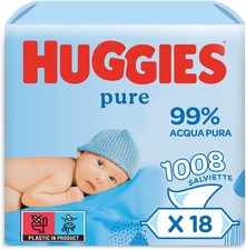 Huggies Pure Baby, Salviette neonato, 99% acqua pura, dermatologicamente testate