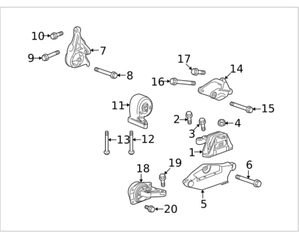 4PCS Engine Motor&Transmission Mount Set for 2010-2016 Cadillac SRX 3.0/3.6L FWD - Image 3 of 4