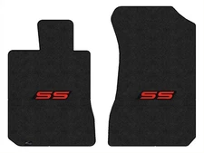 Lloyd Luxe Front Carpet Mats for '97-03 Chevy Malibu w/SS Letters Red on Black