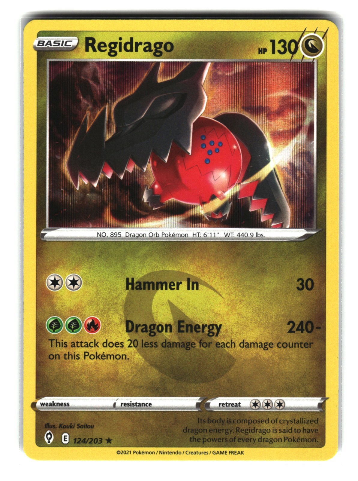 Regidrago 124/203 Holo Rare Pokemon Card 