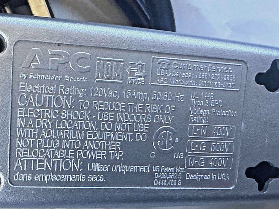 APC Audio Video Surge Protector 7-Outlet Power Strip Coaxial Protection TESTED - Image 3 of 4