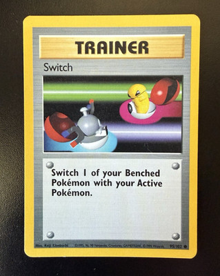 Pokémon TCG Switch Base Set Trainer Card 95/102 Unlimited Common LP Vintage 1999