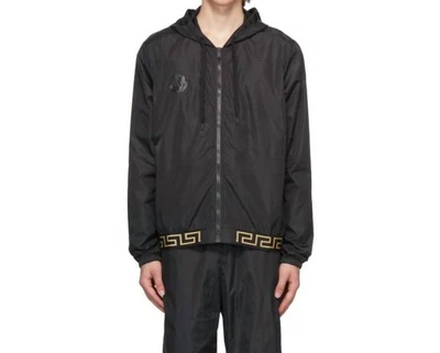Versace Men's Print Nylon Zip Up Jacket Black - Image 1 of 1