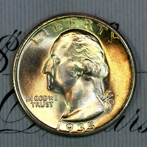 * 1935-S * PRISTINE+ GEM BU MS WASHINGTON QUARTER * FROM ORIGINAL COLLECTION