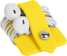 Portable Electronic Device Cord Organizer Cover for Earphones Yellow