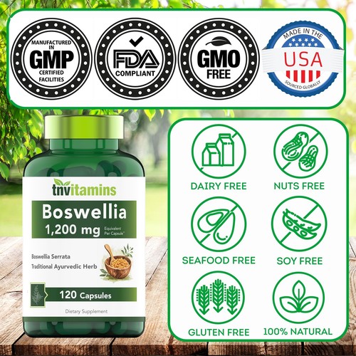 Boswellia Serrata Herbal Extract Capsules | 1200 MG/Capsule (120 Capsules) | ... - Picture 5 of 9
