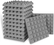 96Pack 12x12x2" Acoustic Foam Panels Studio Noise Soundproofing Wall Tiles Gray