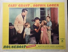 Houseboat 1958 Lobby Card 3 Cary Grant Sophia Loren Original NSS