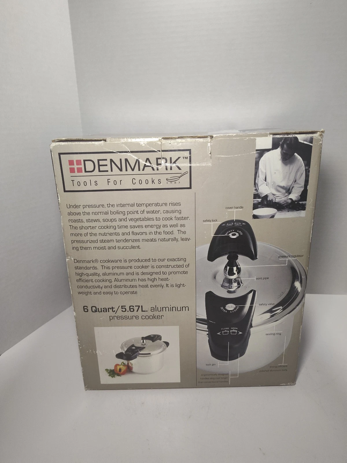 Denmark 6 Qt Aluminum Pressure Cooker 5.67L TTU-I9532 New Open Box Complete