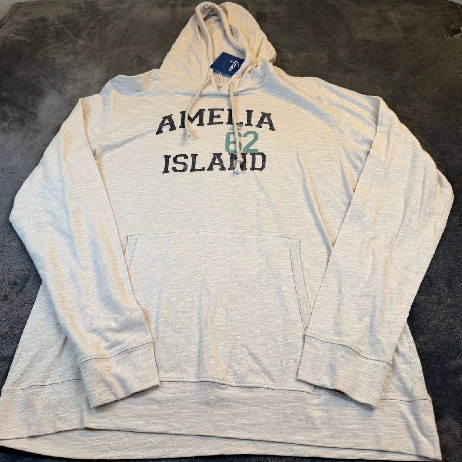 Gear for Sports Amelia Island Graphic Slub Knit Hoodie Cream Womens Large NWTT