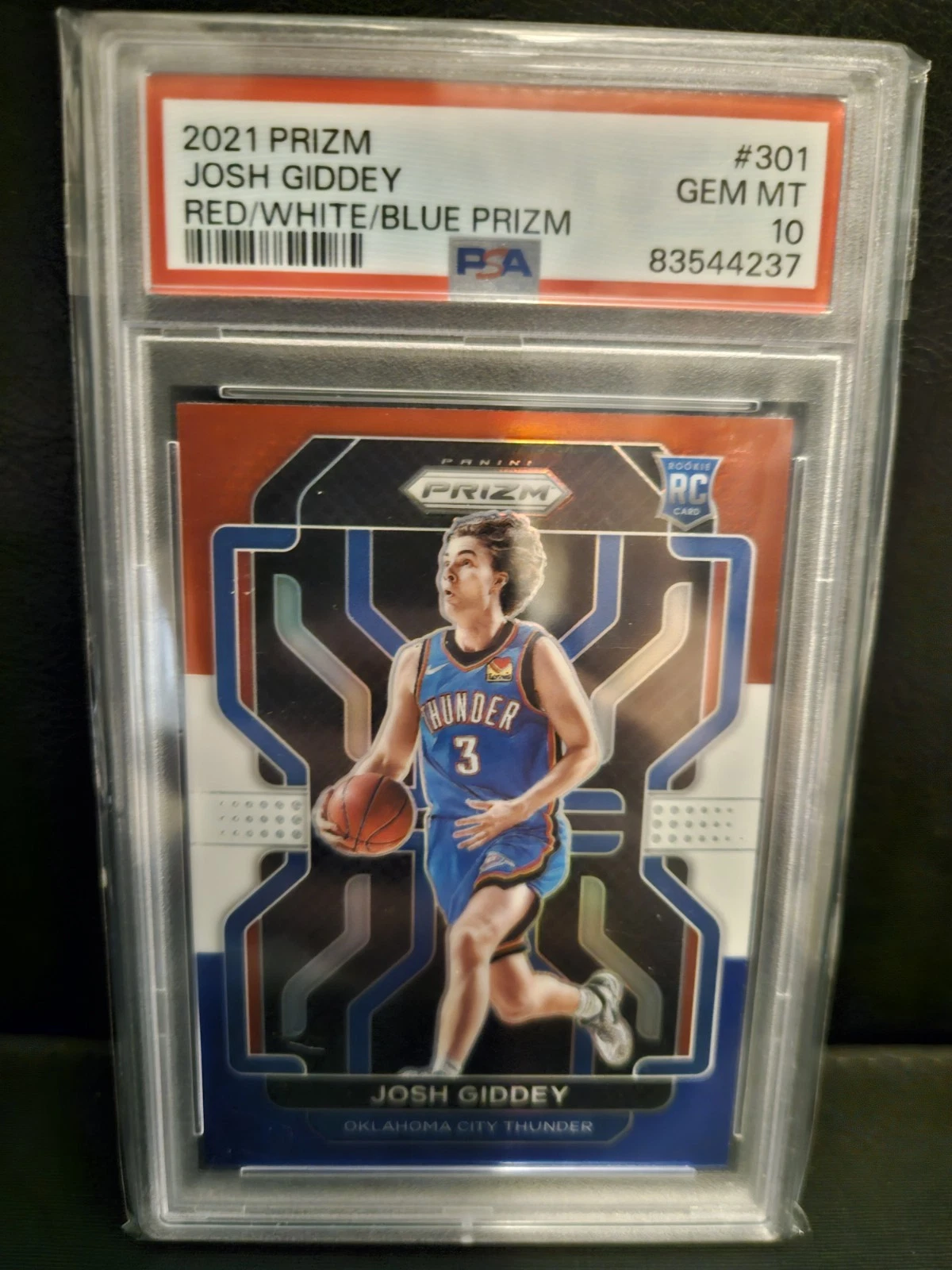 Deal for 2021-22 Panini Prizm - Josh Giddey #301 Red White & Blue Prizm (RC) psa 10