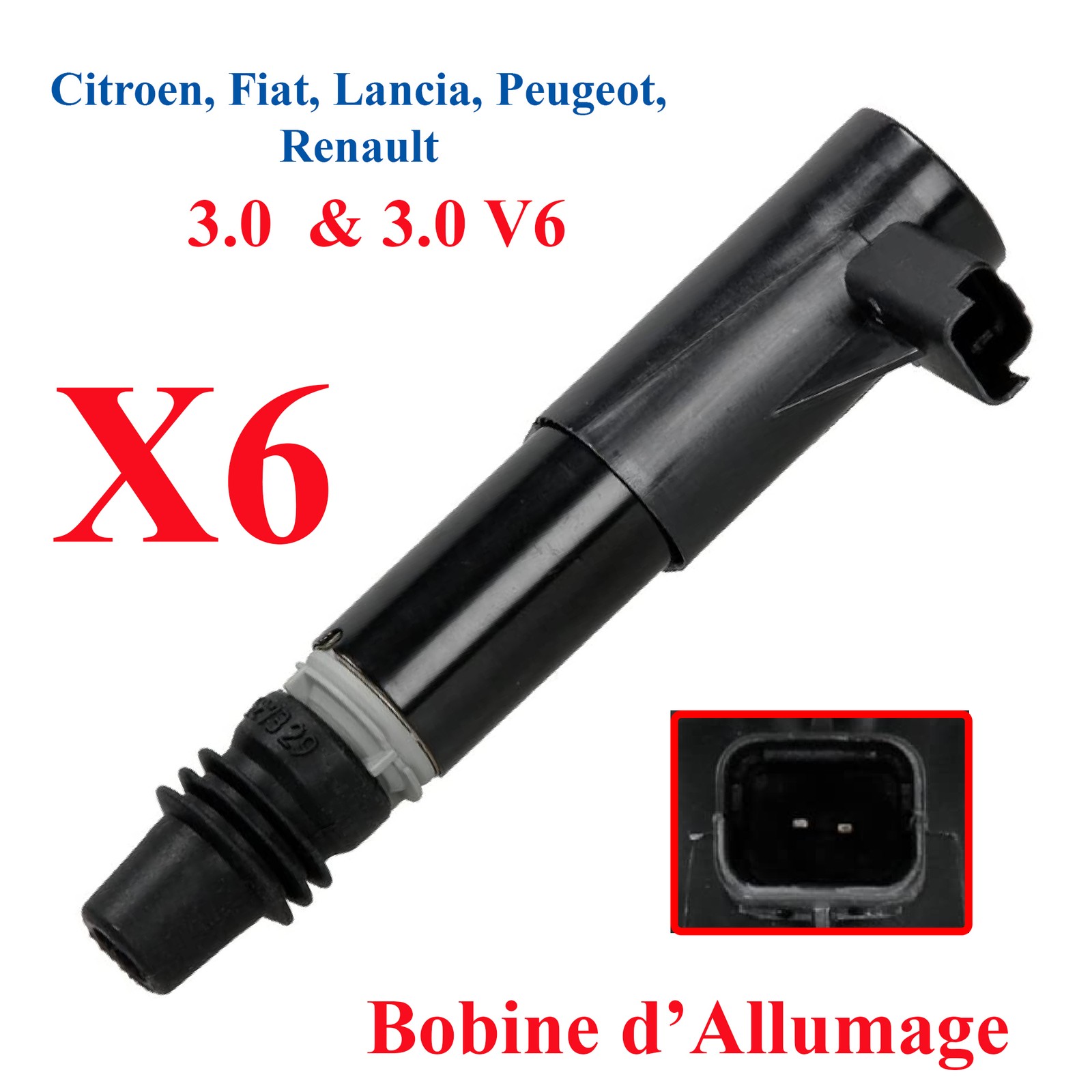 6 Ignition Coils for Peugeot 406 407 607 807 3.0 V6 = 5970.77 - 5970.94
