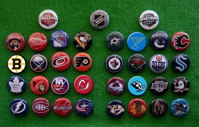 NHL Team Magnets All 32 Teams - 1 1/2" (Set of 35 Magnets)