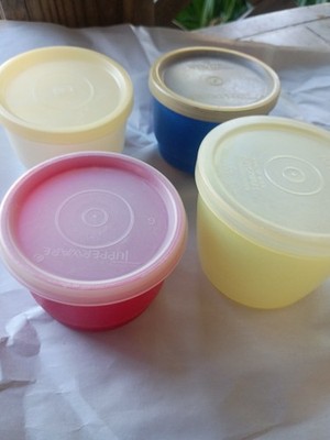 Set Of Four Tupperware Snacks Bowls With Lids