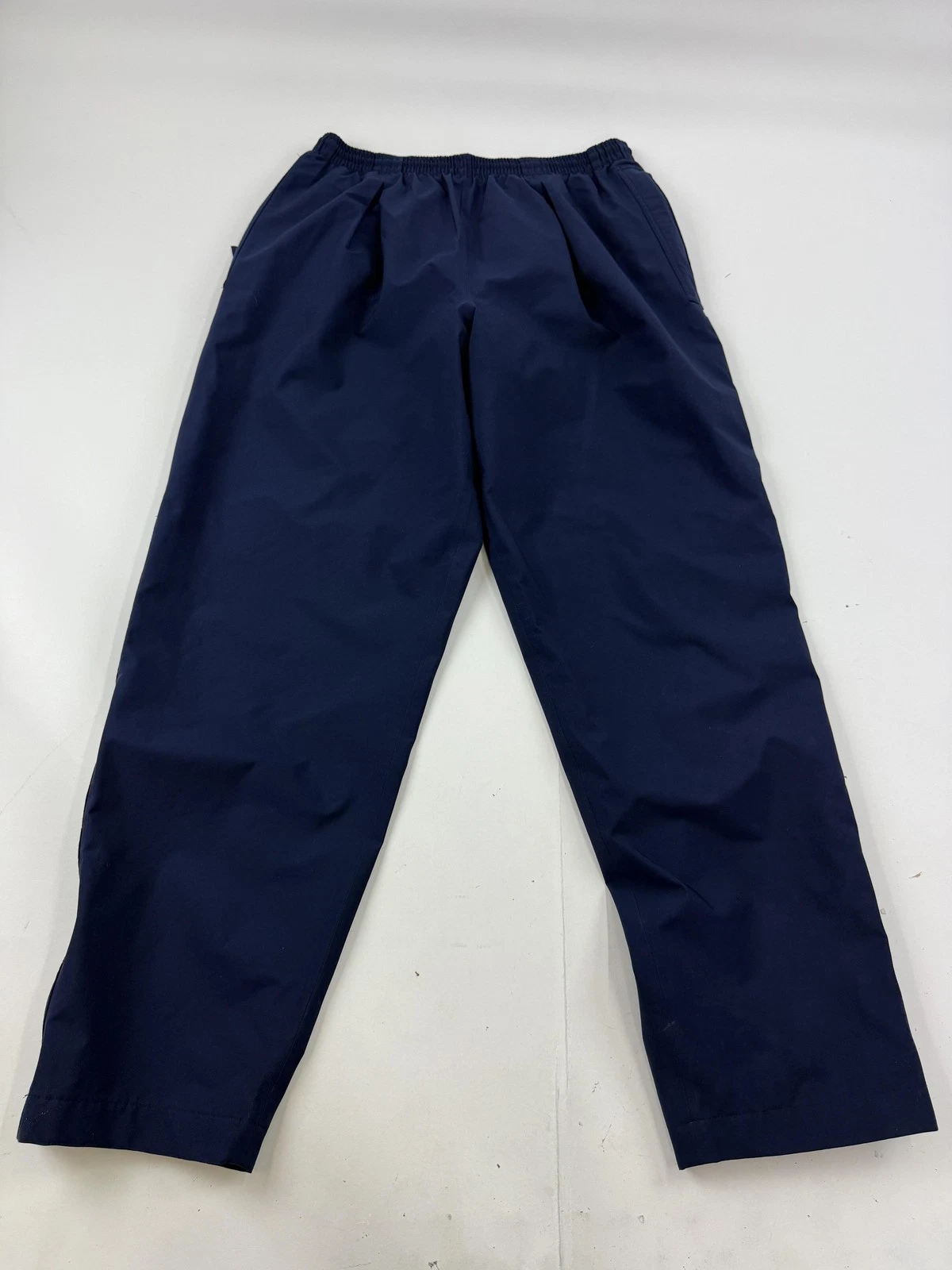 Nike Golf Pants Mens Large Blue Lined Water Resistant Zip Leg Elastic Waist