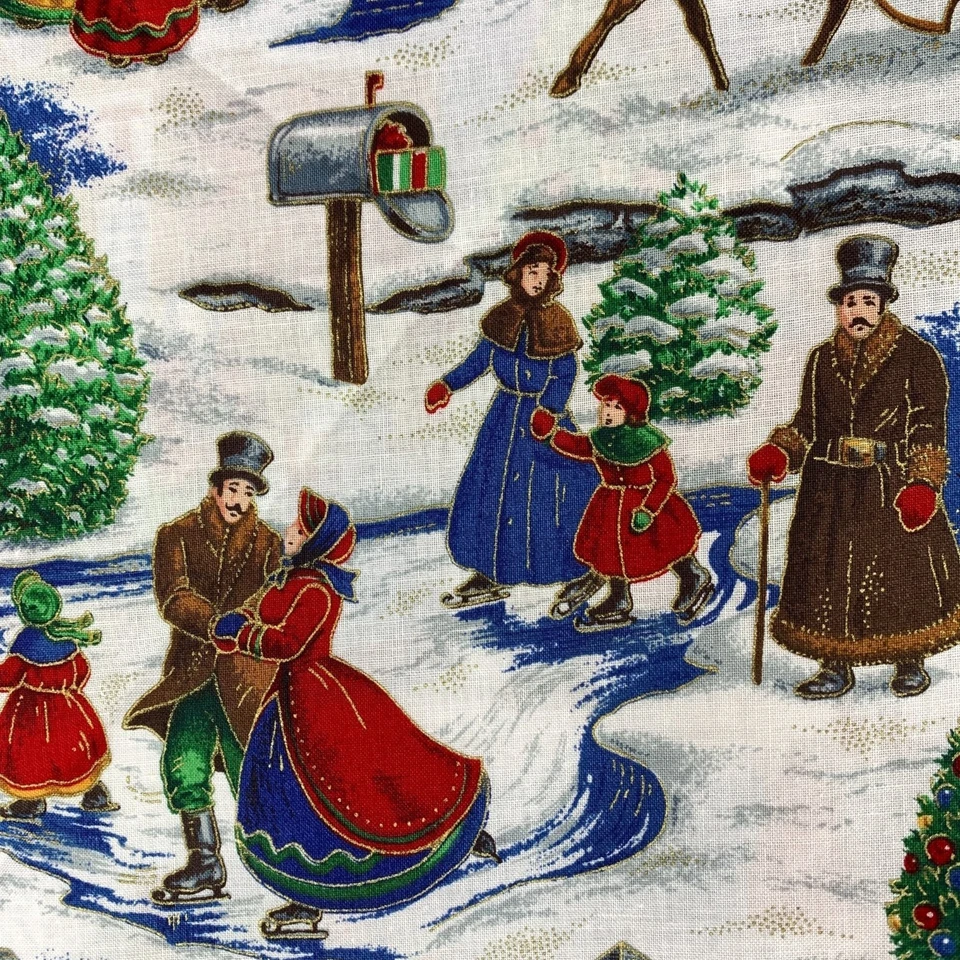 VIP Cranston Print Works Victorian Christmas Village Cotton Fabric By the Yard - Image 2 of 4