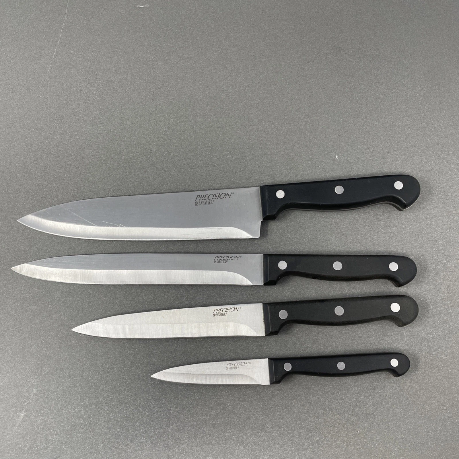 4x Sabatier Precision Blade Chef Knife Carving Kitchen Full Tang 3 Rivet Black