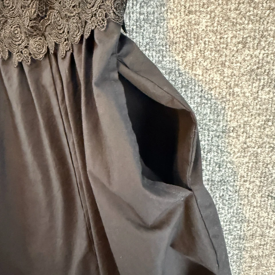 eShakti 连衣裙女式 L 黑色大圆领 Midi Flowy 女士正式晚礼服女士 — 第 4/4 张图片