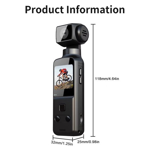 4K Body Camera with External Microphone Mini Video Audio Pocket Cam 270° Rotate - Picture 6 of 24