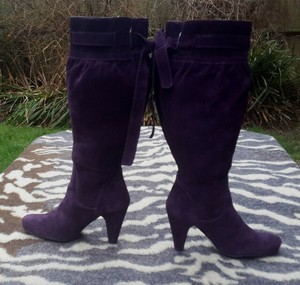 purple knee high boots uk