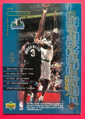 2000-01 Upper Deck Ovation Lead Performer #LP3 Kevin Garnett Timberwolves - Picture 2 of 2