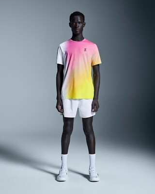 オン On Tennis Court-T　WHITE/LIME（海外サイズ:M） On Running Tennis Court Shirt - White & Lime - SOLD OUT