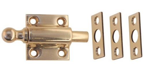 Window Sash ventilating Bolt Latch vent lock air 3 strike Plates heights brass - Picture 20 of 29