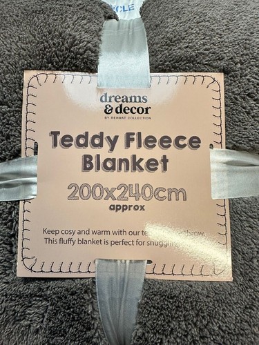 Teddy Fleece Decke Überwurf Xlarge weiche Wohndeko Decke Teddybär - Bild 5 von 9