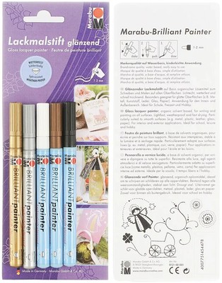 Marabu - Brilliant Painter - Lackmalstifte Strichstärke: 1-2 mm (5er Set) NEU!!!