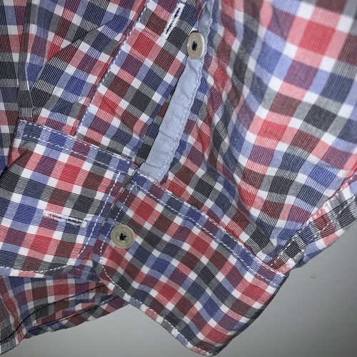 Camisa Springfield Hombre Talla Grande Naranja Rojo Cuadros Manga Larga - Imagen 6 de 13