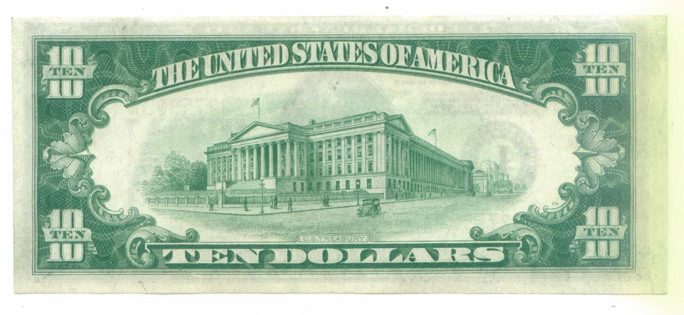 1928 B  10 Dollars  ( Light green )  World paper money currency banknotes "GOLD" - Image 4 of 4