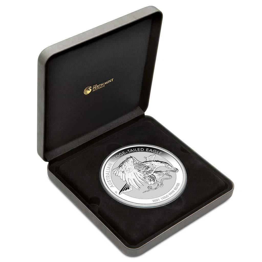 Silbermünze 1kg Wedge-Tailed Eagle 2021 Australien - Incused - High Relief - PP