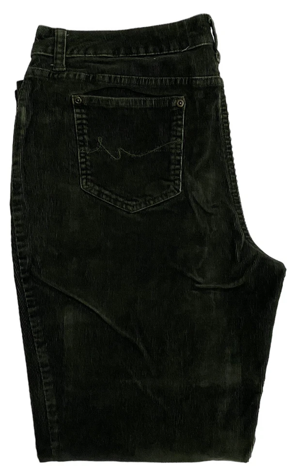 Pantalones de pana St Johns Bay bootcut para mujer talla 12 tiro medio bordados verdes Foto 3 de 4