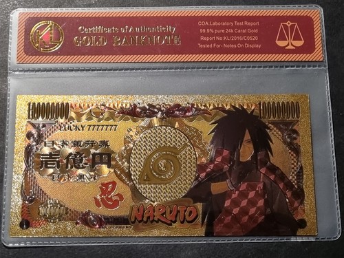 MADARA UCHIHA - NARUTO - BANCONOTA DORATA DA COLLEZIONE - CON CERTIFICATO - Foto 2 di 7
