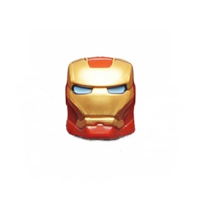 LEGO Minifig, Helmet: Iron Man Mark 50 w/ Gold Face Shield Light Blue  Eyes