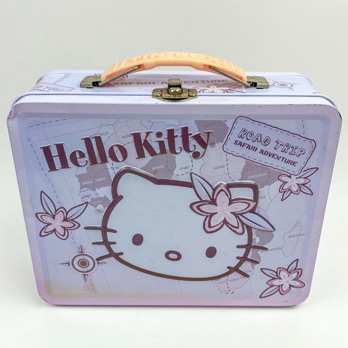 Hello Kitty Safari Adventure Metal Tin Lunch Box Carry All Tote