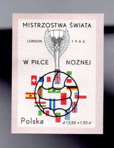 POLAND (1966) Scott # B109 WORLD CUP - LONDON (FOOTBALL Soccer) Souvenir Sheet