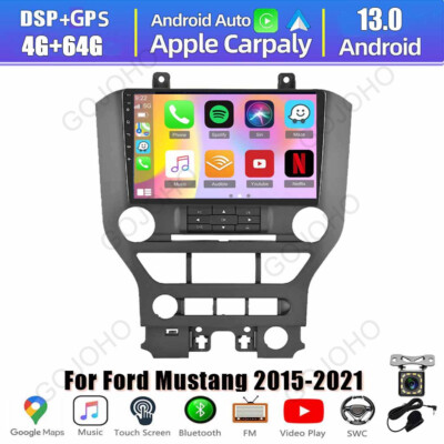 64GB For Ford Mustang 2015-2021 Apple CarPlay Android 13 Car Stereo Navi Radio