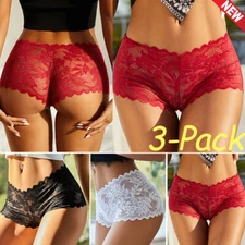 3PCS Lace French Knickers Crotchless Shorts Panties Briefs Lingerie Underwear ⚝