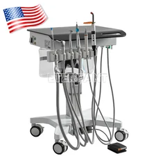 ETERFANT Dental Mobile Delivery Cart Adjustable Treatment Unit System 4Hole US